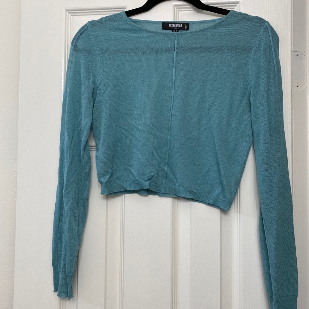 Sheer knit crop Top